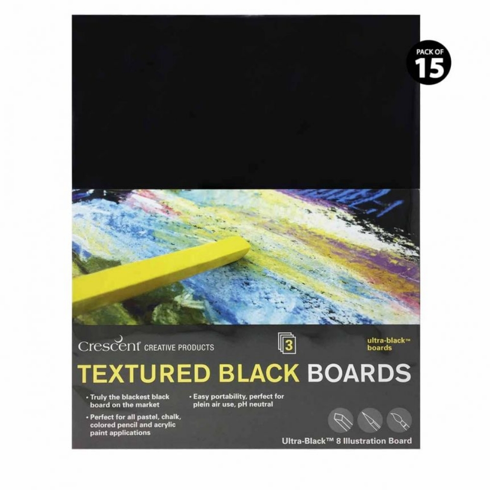 Crescent Ultra Black 8 Illustration Mounting Board 15"x20" (Pack of 15)